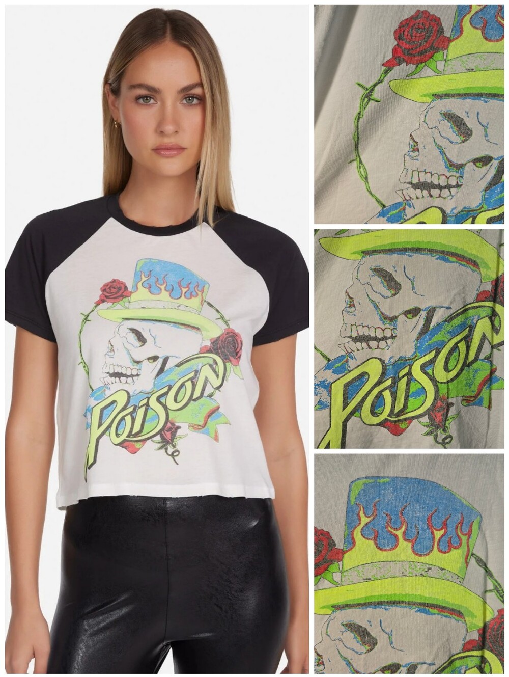 Lauren Moshi Neon Poison Skull tula tee